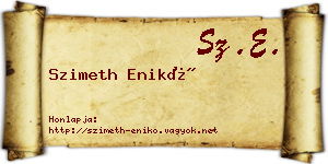 Szimeth Enikő névjegykártya